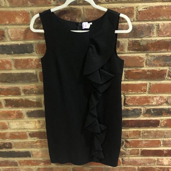 J Crew Black Wool Sheath Dress - Sz 2 - Picture 1 of 12